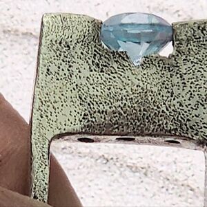 BRUTALIST HANDMADE AQUAMARINE SQUARE RING MADE WITH STERLING SILVER SZ 6